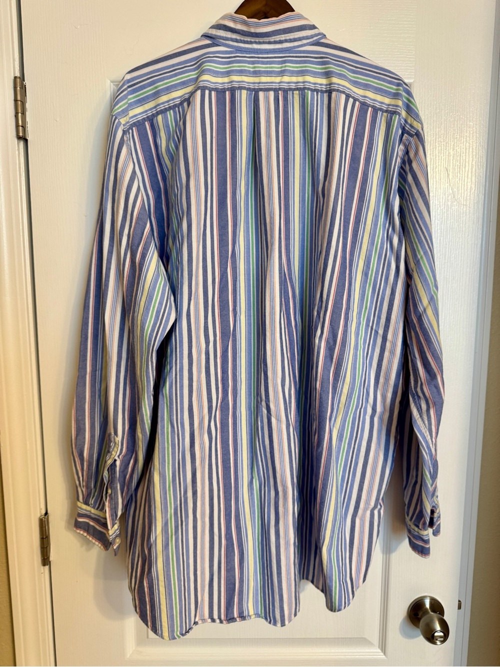 Ralph Lauren Men’s Blue, White & Green Multi-Stripe Button-Down Shirt - Picture 2 of 4